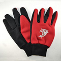 Cotton Work Gloves w/Gripper Dots and Embroidered Logo